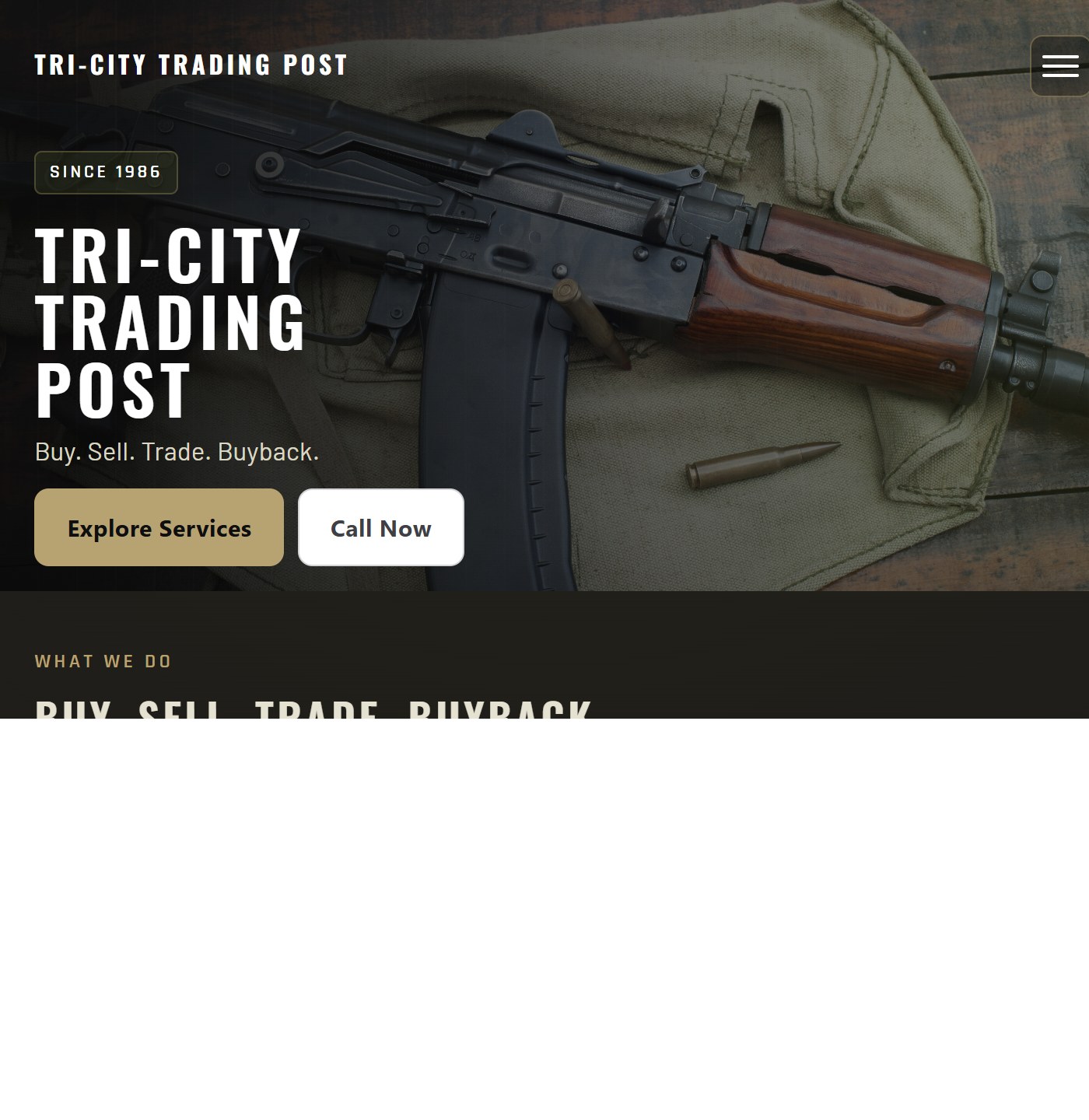 Homepage preview of Tri-City Trading Post website